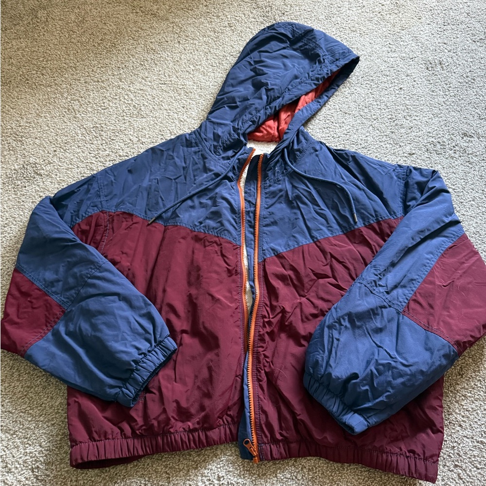 American Eagle Outfitters Blue and Burgundy Jacket